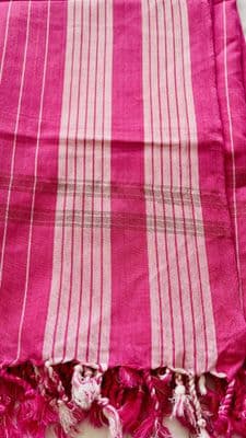 Original / Authentic Kenyan Kikoys / Scarves / Beach Sarongs / Deco in Hot Pink & White Stripes 