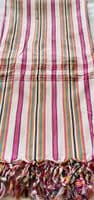 Original / Authentic Kenyan Kikoys / Scarves / Beach Sarongs / Deco in White & Pink Assorted Stripes