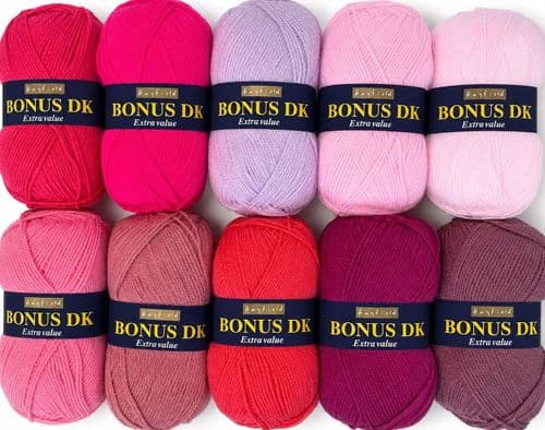 Hayfield Bonus DK - BONUS500 - Pinks (Pack of 5 Balls)