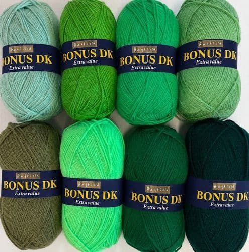 Hayfield Bonus DK - BONUS501 - Greens (Pack of 5 Balls)