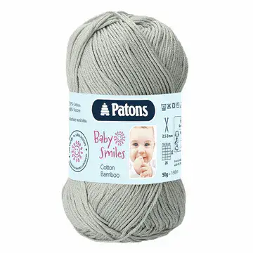 Patons Baby Smiles Cotton Bamboo 4 Ply - 1090 Grey (plus pattern)