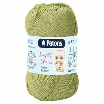 Patons Baby Smiles Cotton Bamboo 4Ply - 1075 Grasshopper (plus pattern)