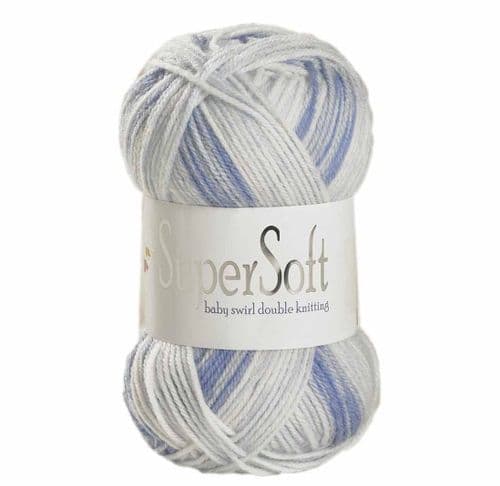 Supersoft Baby Swirl DK 100g 230 Blue Swirl