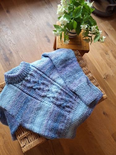 WC3001 Ladies Cable Panel Sweater Knitting Pattern