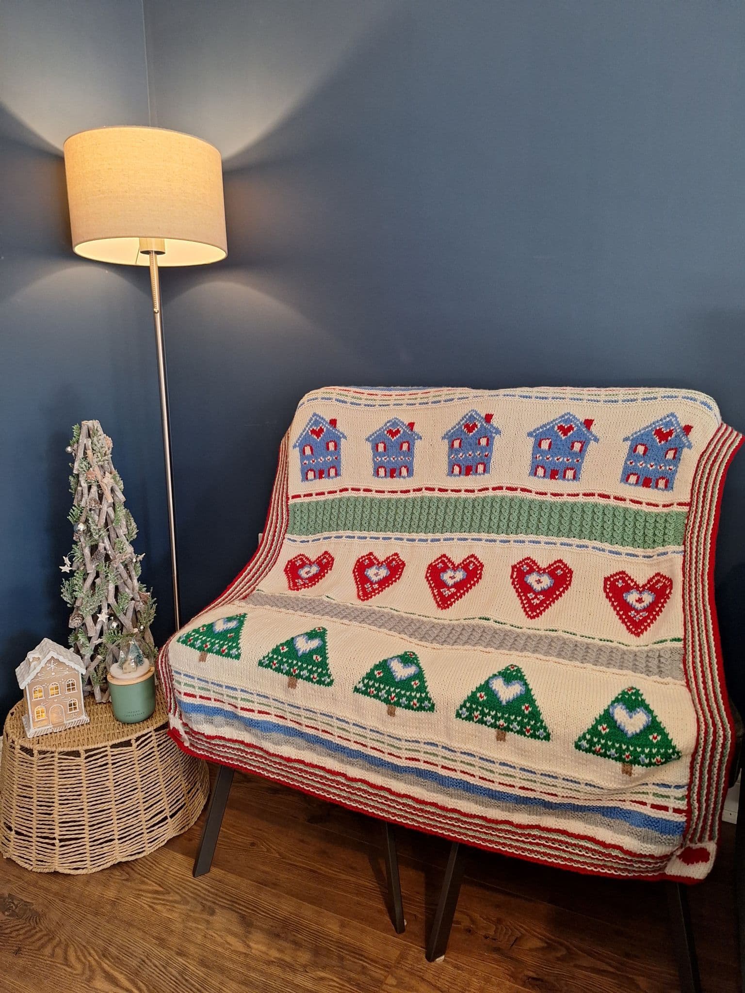 WC3006 Scandi Folk Blanket Knitting Pattern | Family Business
