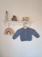 Babies Round Neck Twist Cardigan Knitting Pattern | Family Business Established 1949 | Knitwell Wools