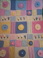 WB3022 Springtime Blooms Blanket Knitting Pattern | Family Business Established 1949 | Knitwell Wools
