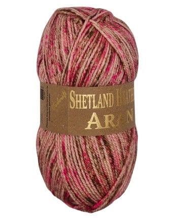 Woolcraft Shetland Heather Aran 029 Brandy Rose 100g