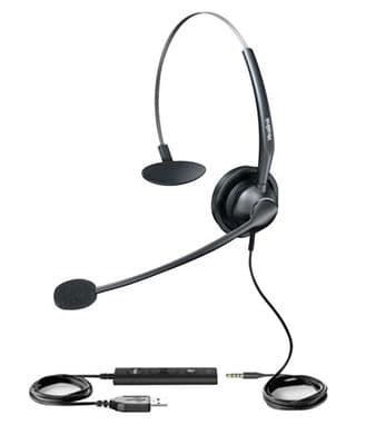 Yealink UH33 - Headset - On-Ear - Wired - USB, 3.5 Mm Jack - Black