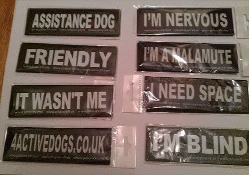 Julius Harness Labels (2) Velcro Talking Julius K9 Patches UK