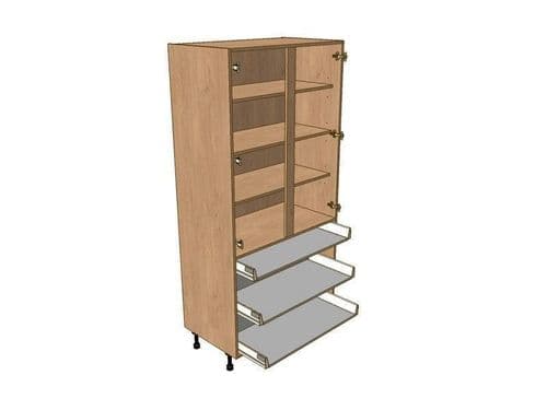 1000mm Larder Unit 1970mm High - 1 Shallow 2 Pan