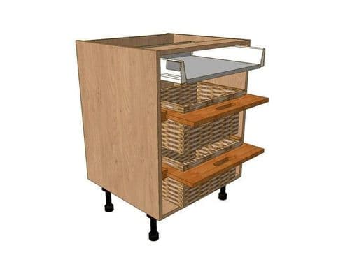 600mm Drawer Pack 1 Shallow 2 Wicker Baskets