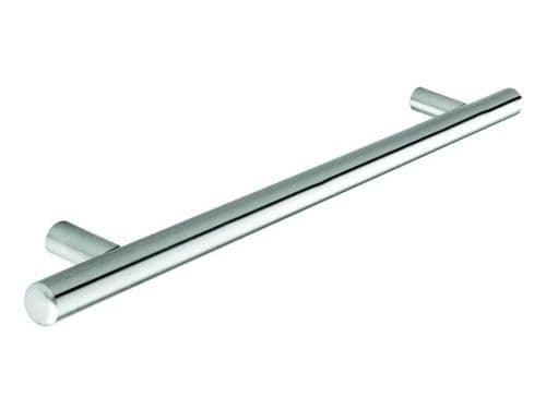 Bar handle, 12mm diameter, 337mm long, steel, stainless steel effect - H80