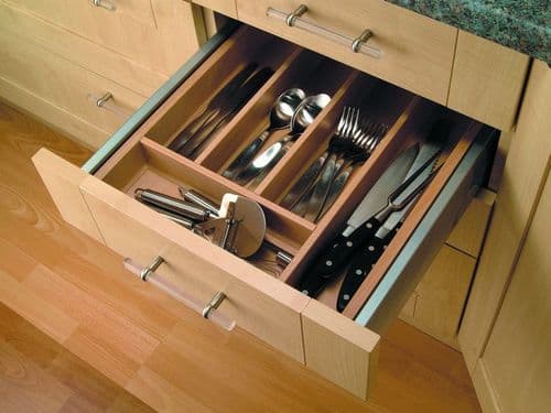 Blum Tandem cutlery insert, 800mm unit, beech veneer