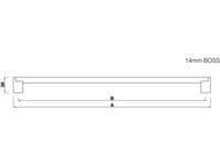 Boss bar handle, 14mm diameter, 655mm long, steel, stainless steel effect - Boss Bar Handles