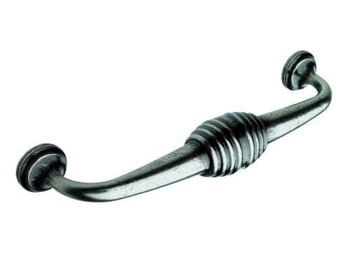 D handle,128mm, antiqued pewter effect - H130