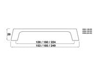 D handle, 160mm, stainless steel effect - Stainless Steel Effect Handles