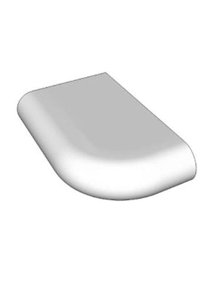 Fitzroy Dove Grey Bullnose profile corner block, 124x74x28mm