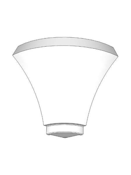 Fitzroy Dove Grey Cornice radiussed corner block, 90x20x20mm, use with framed end panels