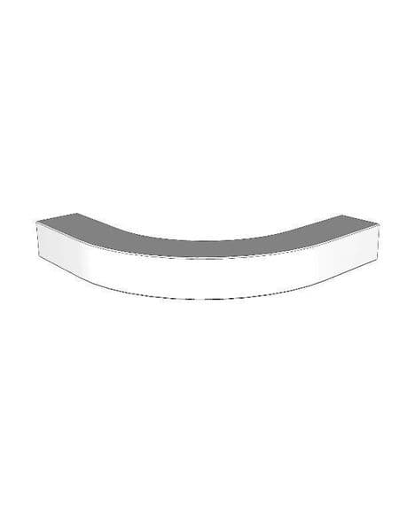Fitzroy Dove Grey Curved L-shaped lighting pelmet for small curved door, 50x345x345mm