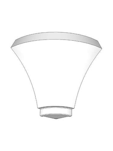 Fitzroy Porcelain Cornice radiussed corner block use with framed end panels, 87x87x93mm