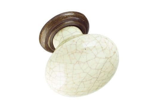 Knob, 35mm, antiqued brass and bone - H153