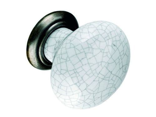 Knob, 35mm, antiqued pewter and grey crackled effect - H152