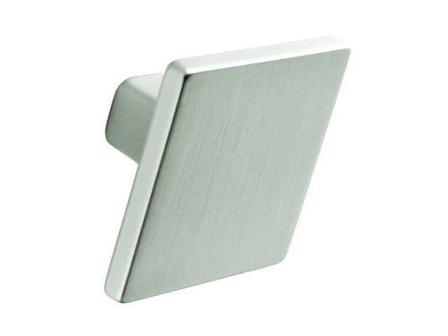 Knob, square, 35mm, stainless steel effect - H36