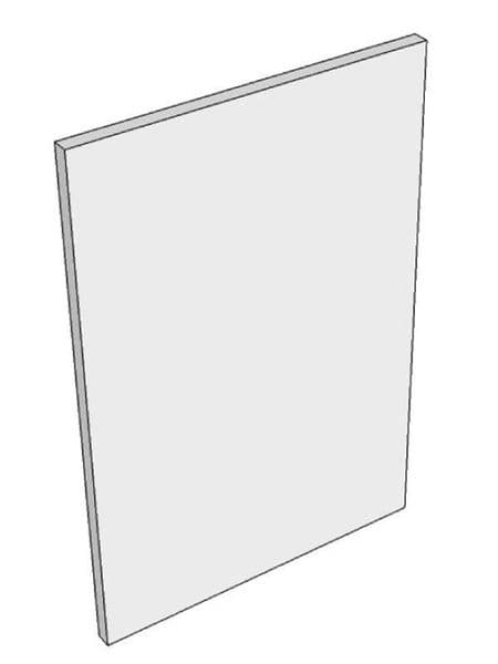 Remo Matt Cashmere Base end panel, finished both sides and radiussed edges,900x650x18mm