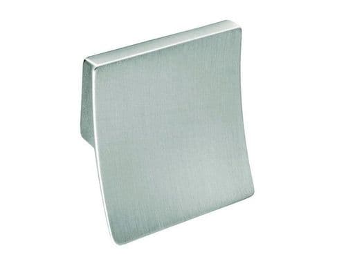 Square handle, 32mm, die cast, brushed steel effect - H38