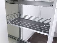 True Handleless Gloss Cashmere 300mm Pull Out Larder Unit With Arena Pull Out 1970mm High