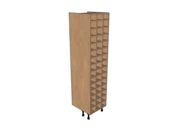 True Handleless Gloss Cashmere 500mm Tall Wine Rack Pigeon Hole 1970mm High