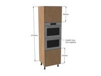 True Handleless Gloss Cashmere 600mm Double Oven Housing Unit 1970mm High
