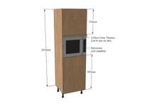 True Handleless Gloss Cashmere 600mm Microwave Housing Unit 1970mm High