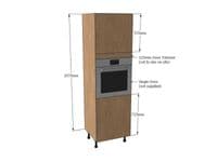True Handleless Gloss Cashmere 600mm Single Oven Housing Unit 1970mm High