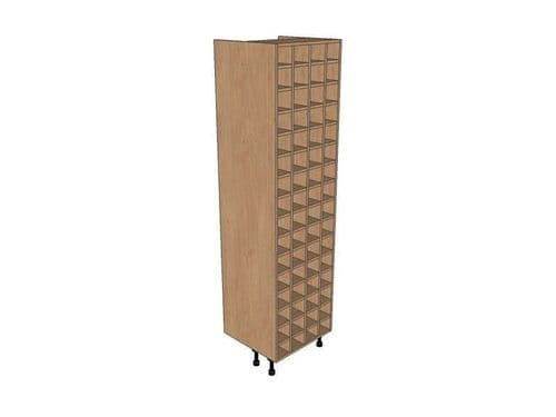 True Handleless Gloss Cashmere 600mm Tall Wine Rack Pigeon Hole 2150mm High