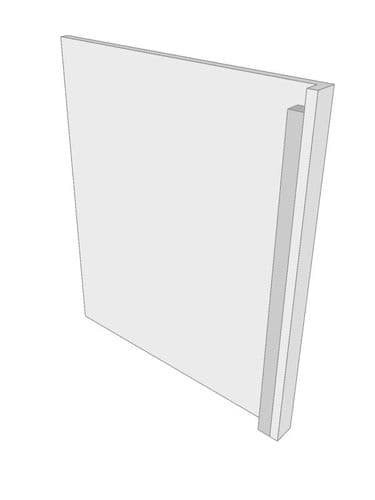 True Handleless Gloss Cashmere L-Shape, Half Height Feature End Panel, 325x650x18mm