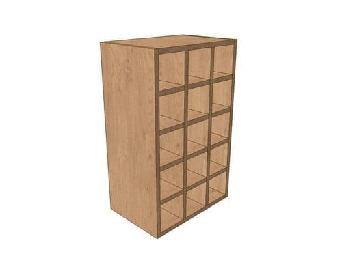 True Handleless Gloss Porcelain 450mm Wall Wine Rack Pigeon Hole Unit 720mm High