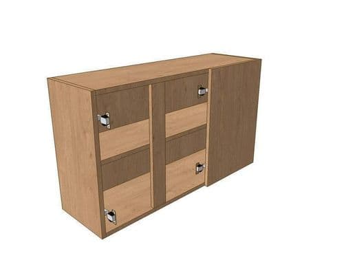 True Handleless Gloss White 900mm Corner Wall Unit 2 Door 300mm RH Blank 575mm High