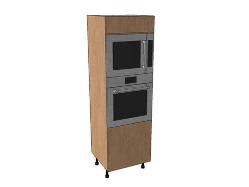 True Handleless Matt Cashmere 600mm Single Oven & Microwave Housing Unit 1825mm High