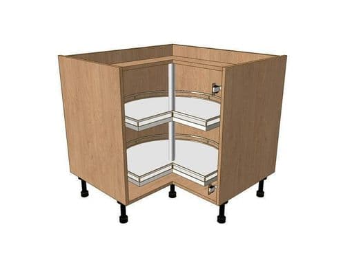 True Handleless Matt Cashmere 900mm*900mm Highline L Shape Cnr Base 3/4 Carousel Style