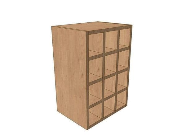 True Handleless Matt Dove Grey 400mm Wall Wine Rack Pigeon Hole Unit 575mm High