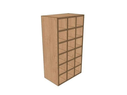 True Handleless Matt Dove Grey 500mm Wall Wine Rack Pigeon Hole Unit 900mm High