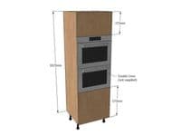 True Handleless Matt Graphite 600mm Double Oven Housing Unit 1825mm High