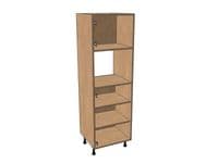 True Handleless Matt Graphite 600mm Microwave Housing Unit 1825mm High