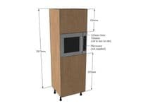 True Handleless Matt Graphite 600mm Microwave Housing Unit 1825mm High