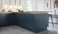 True Handleless Matt Hartforth Blue 1100mm Wall Unit 900mm High 500mm LH & 600mm RH