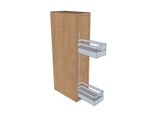 True Handleless Matt Hartforth Blue 150mm Pull Out Wall Unit 720mm High With Pull Out