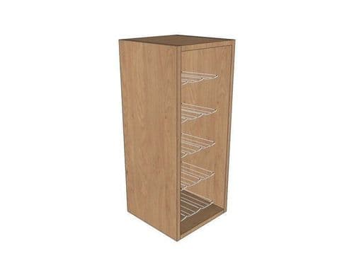 True Handleless Matt Hartforth Blue 300mm Wall Unit 720mm High With Chrome Wine Rack