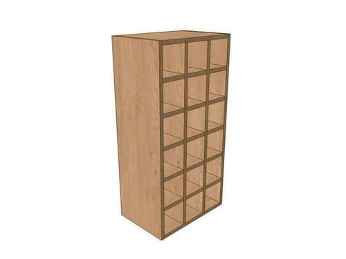 True Handleless Matt Hartforth Blue 450mm Wall Wine Rack Pigeon Hole Unit 900mm High